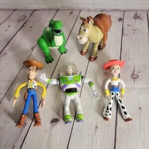 Disney Pixar Toy Story Poseable Toys Woody, Jessie, Bullseye and Rex Vintage